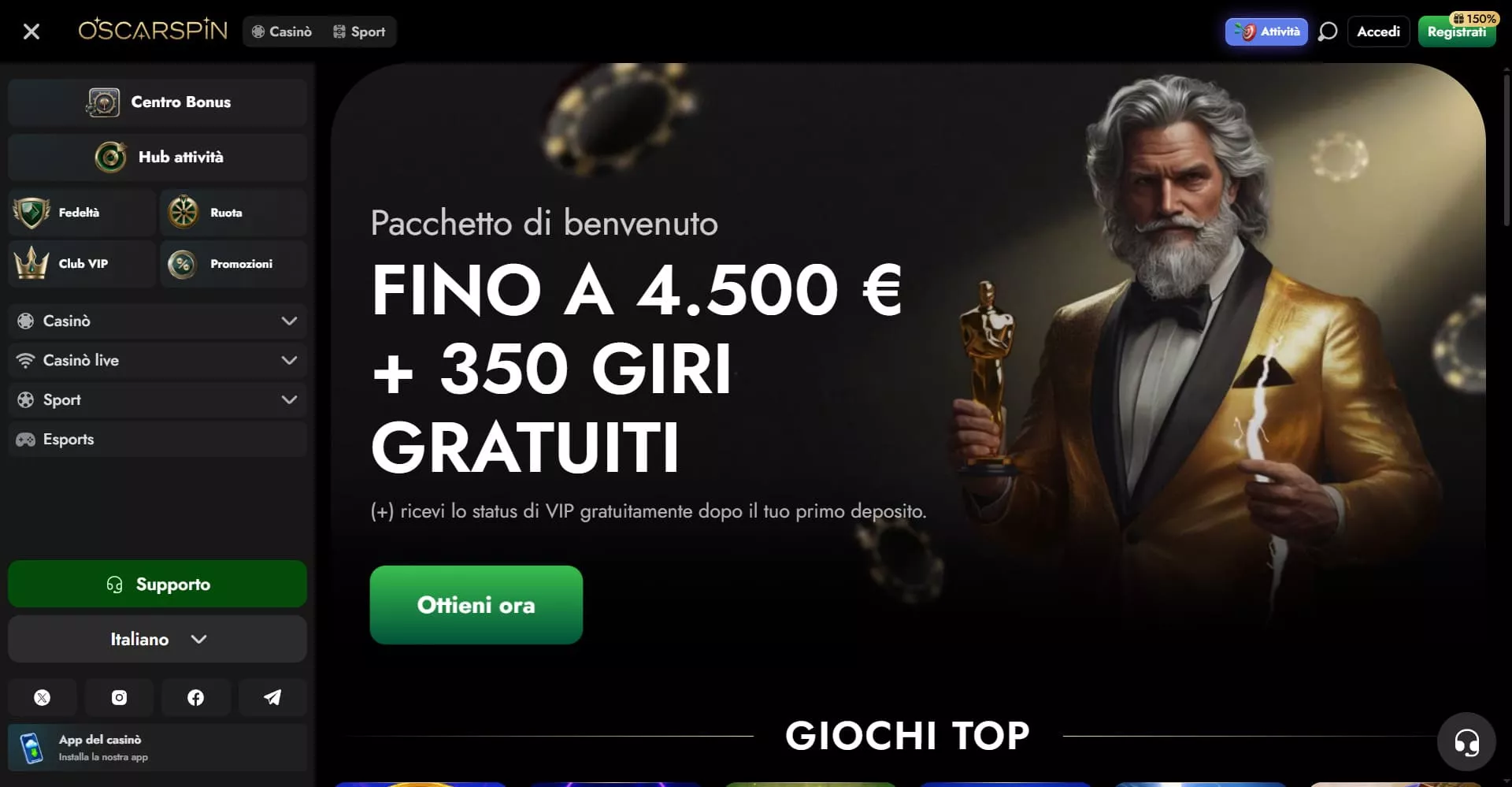 Oscarspin main page